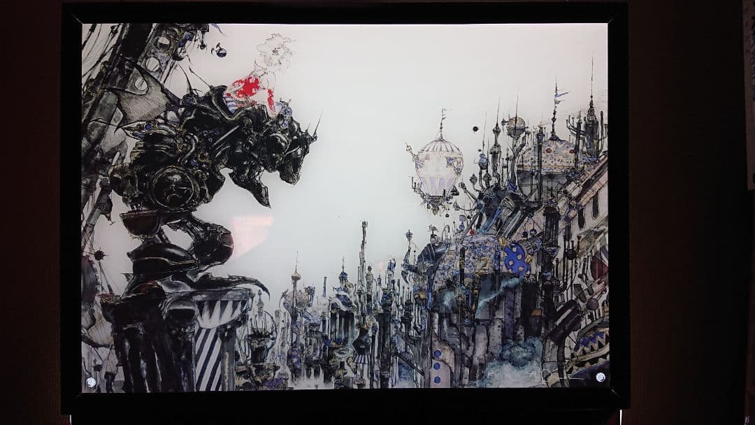 値下げ 天野喜孝 街 アクリルプレート 光ります