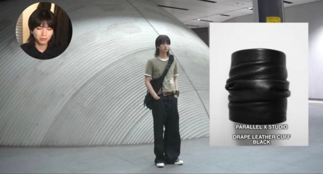 PARALLELXSTUDIO DRAPE LEATHER CUFF バングル