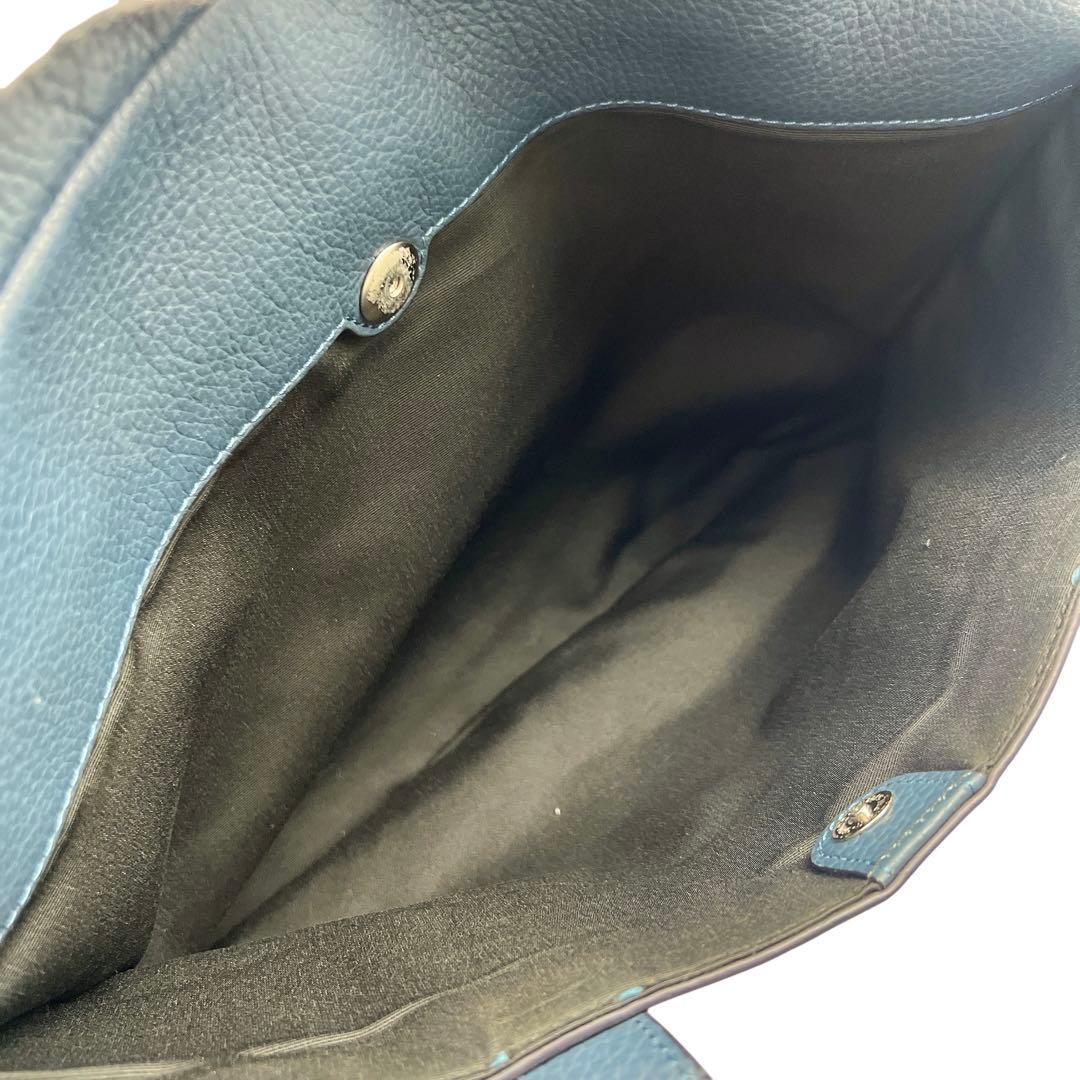 専用 COACH レザー ネイビー 2way ビジネスバッグ メンズ 9136