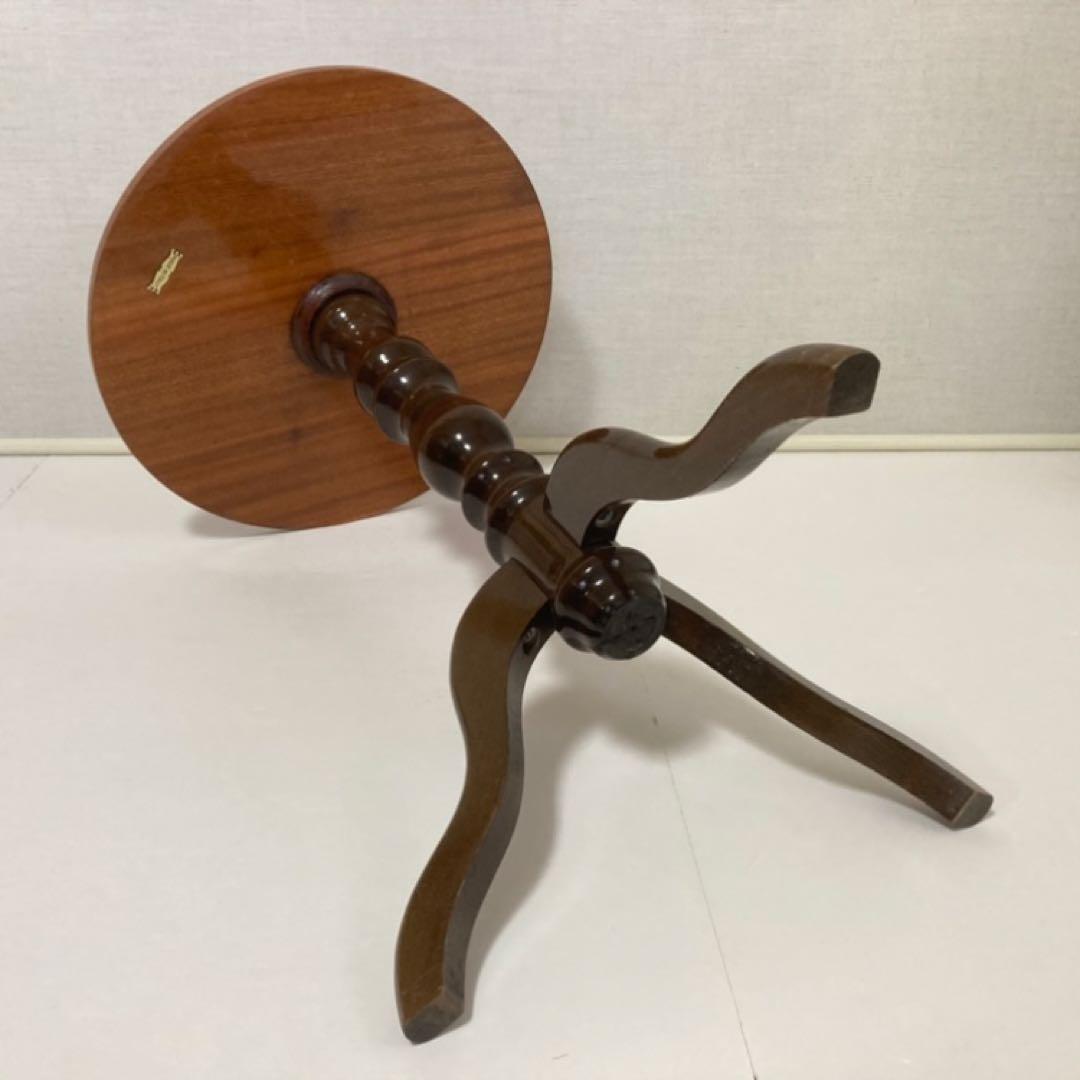 イタリア製 象嵌細工 コーヒーテーブル 丸テーブル サイドテーブル 木製 レトロ