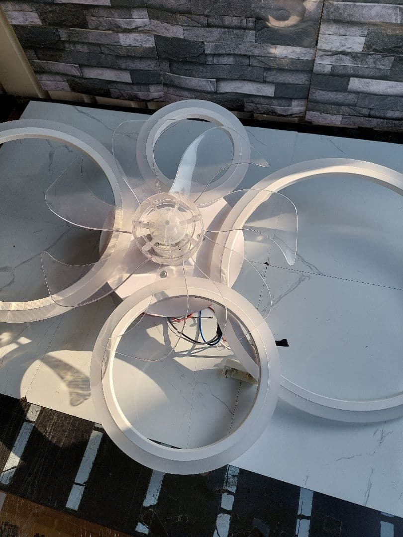 【B-63】北欧リングデザインLED シーリングファンライト