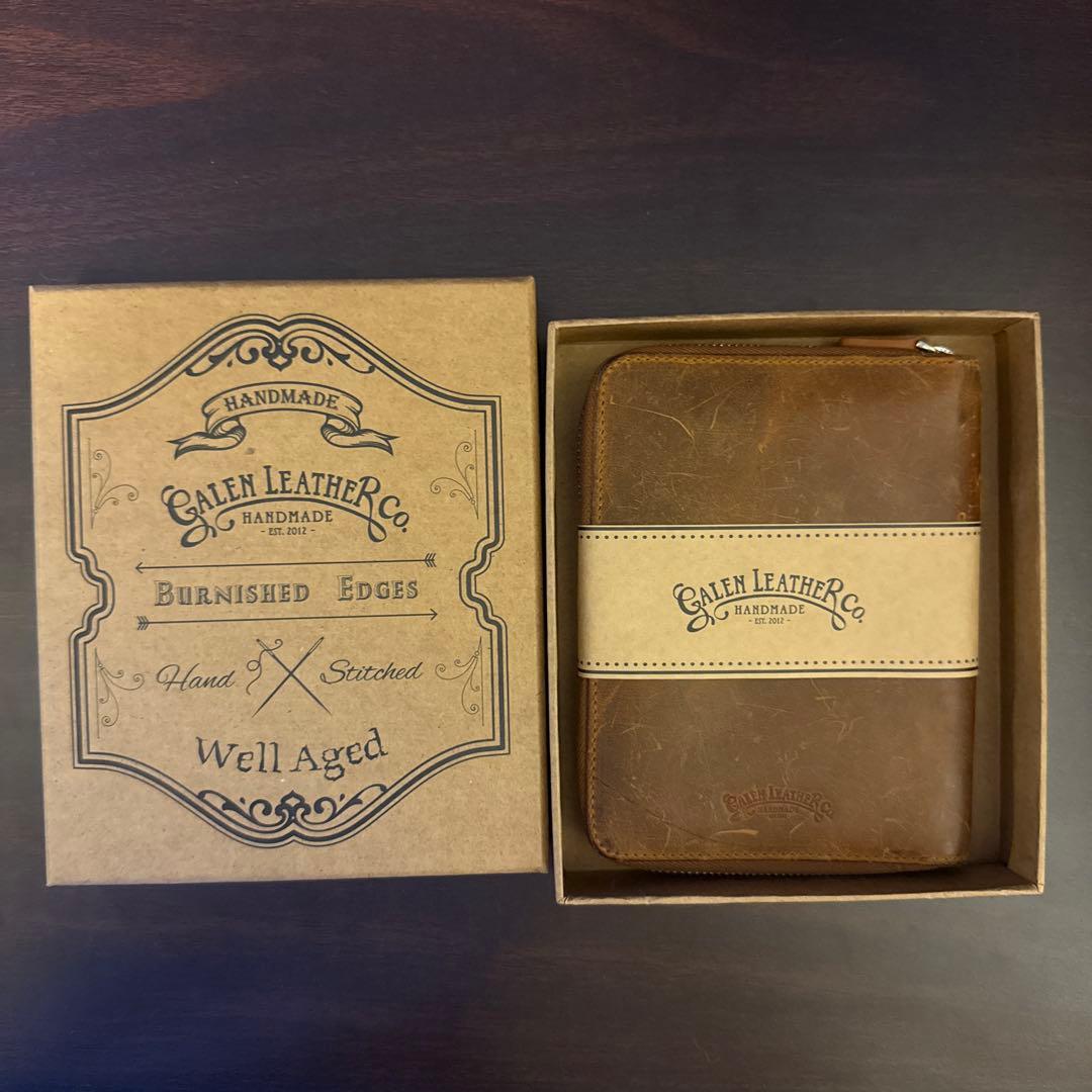 ガレンレザー5本挿しペンケース　クレイジーホースブラウン　箱付き