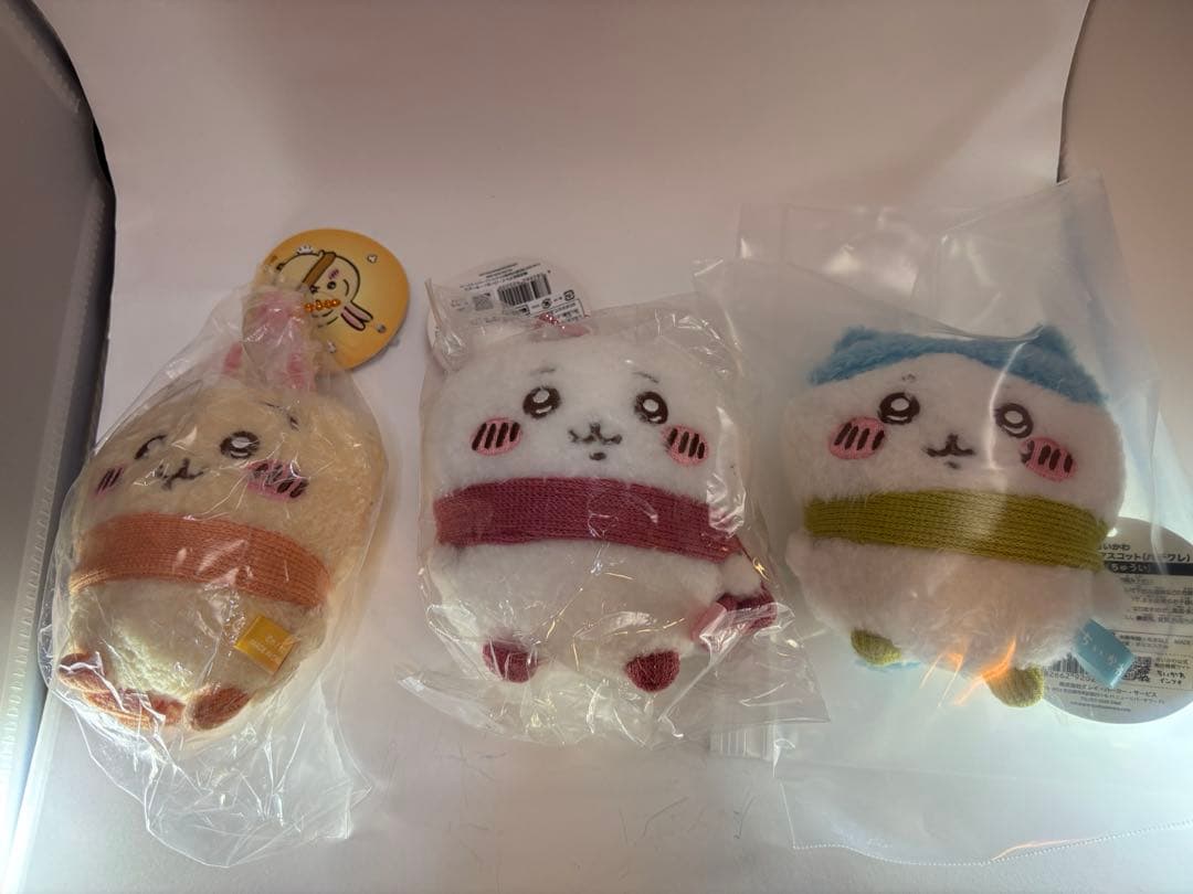 ちいかわ【新品】ぬくぬくの装いマスコット、ちいかわ、ハチワレ、うさぎ、3点セット