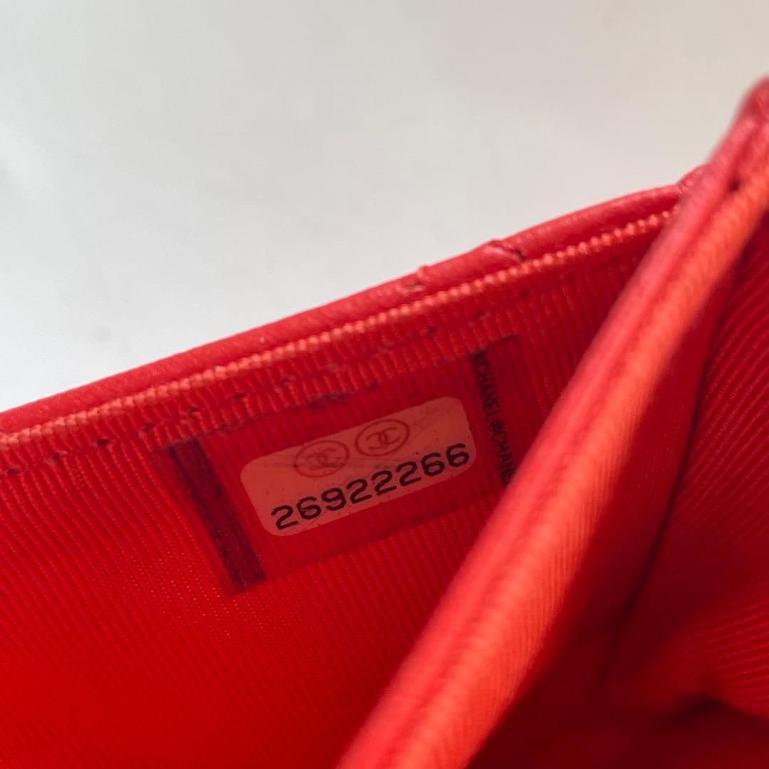 CHANEL マトラッセ ケース レッド ラムスキン フランス製 財布