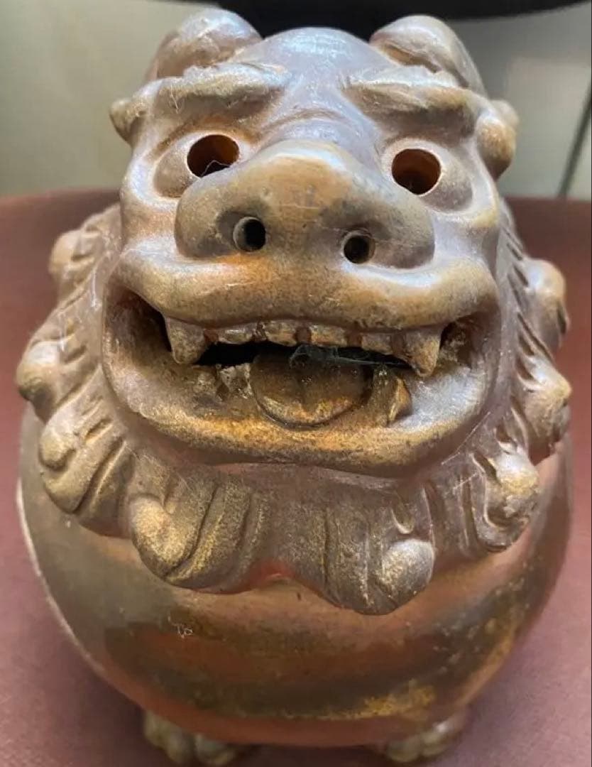 【美品】備前焼　香炉　置物　獅子　箱無し　陶芸　美術品　アンティーク