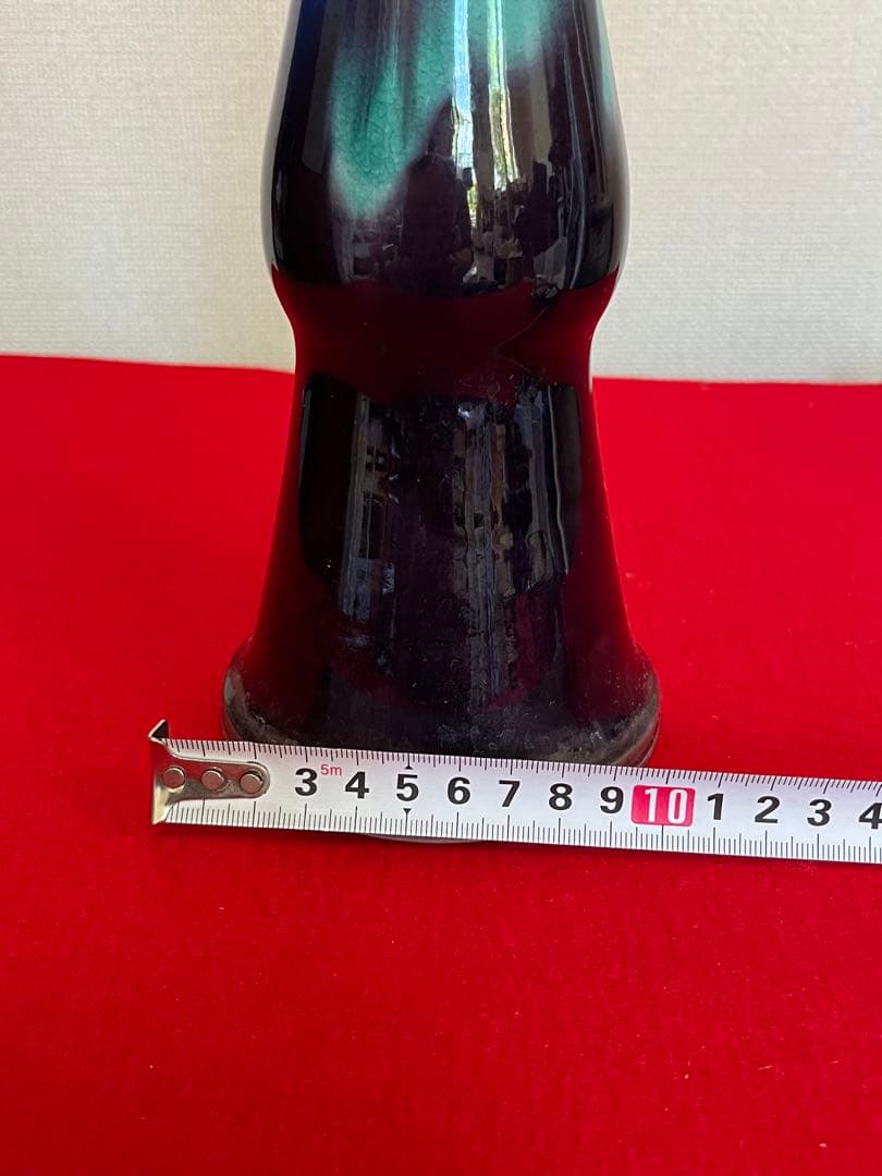 【珍品】柳雨軒 三代 人間国宝 徳田八十吉  (正彦銘)彩釉 花入 管理T197