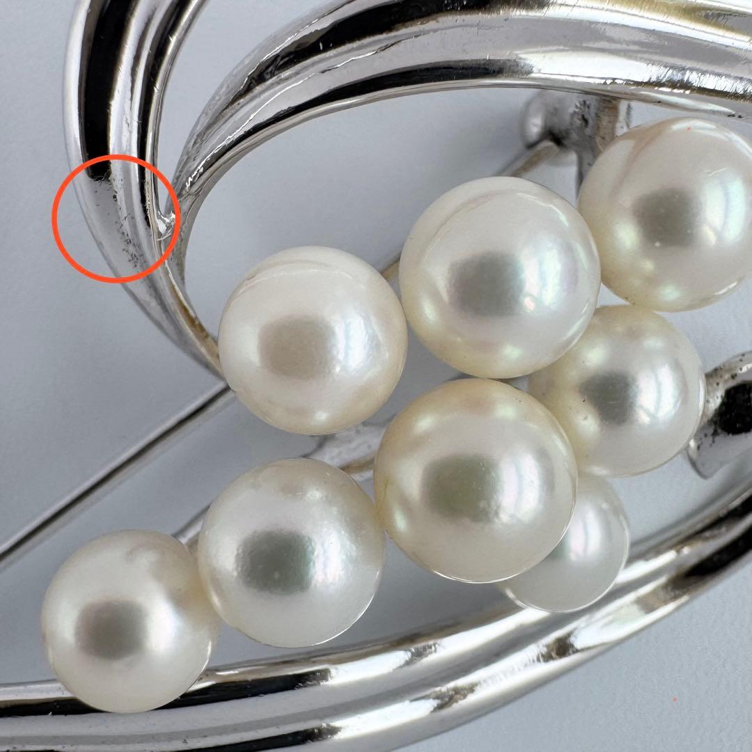 【HSK2】MIKIMOTO ミキモト パール ブローチ シルバー