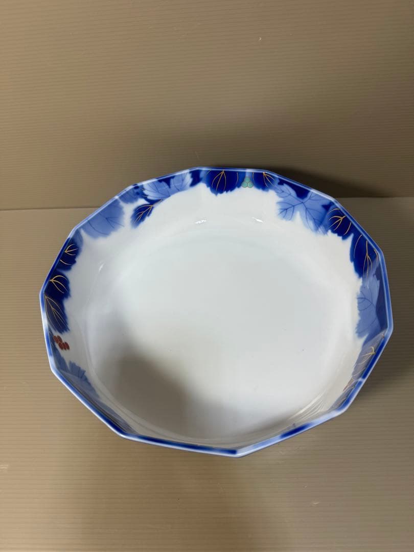 2274 深川製磁　葡萄瑠璃　大鉢　25cm  金彩