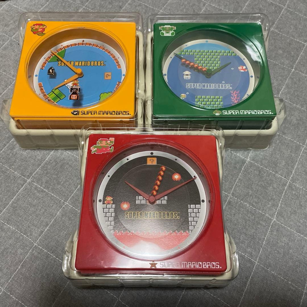 【新品未使用】スーパーマリオ卓上クロック 全3種 コンプリート非売品希少