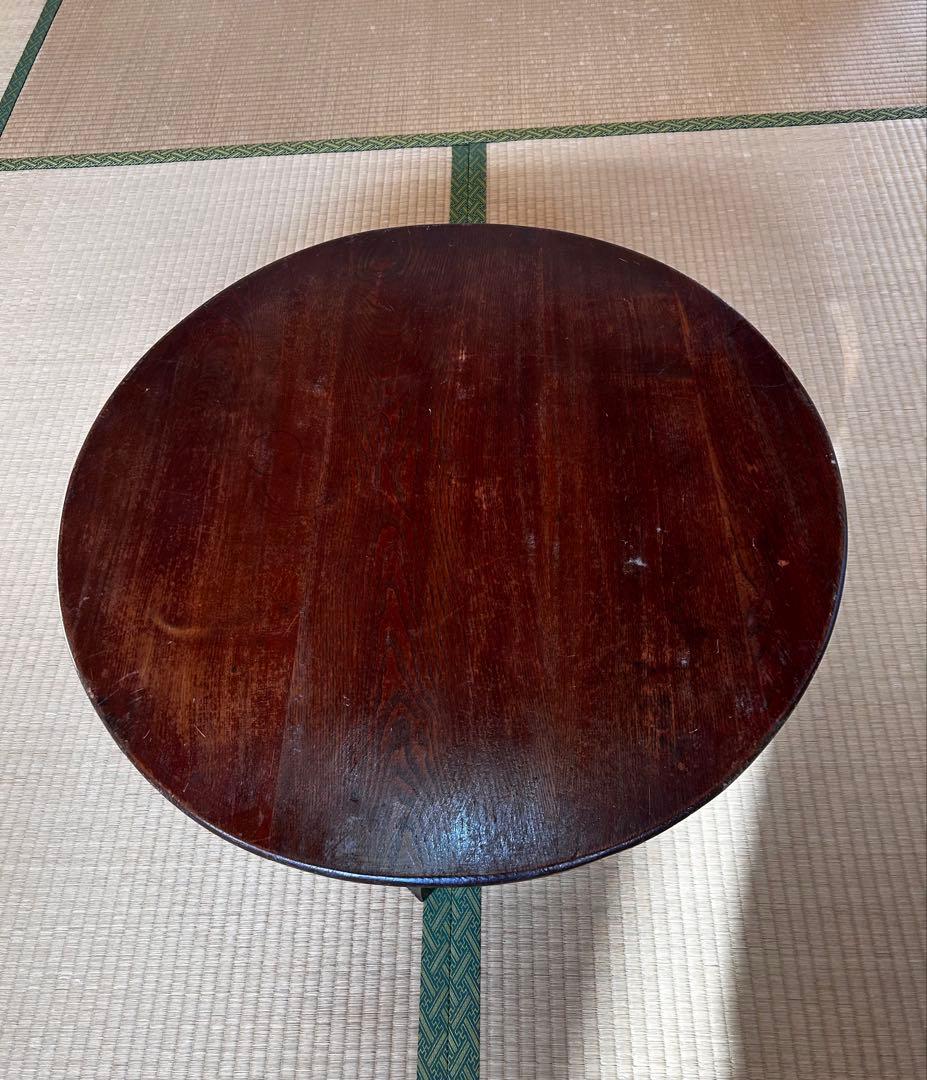 昭和レトロ　折りたたみ丸いちゃぶ台