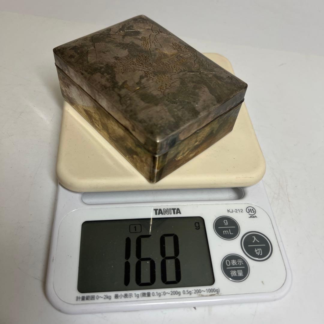 一鶴斎造　銀製　煙草セット　共箱　468g トニカ　東さ8-0126☆2F