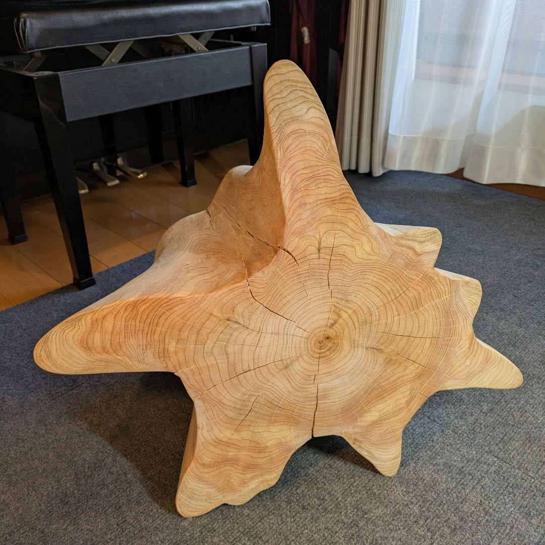 檜　切り株　丸太　椅子　スツール　 テーブル　高さ約31.5㎝