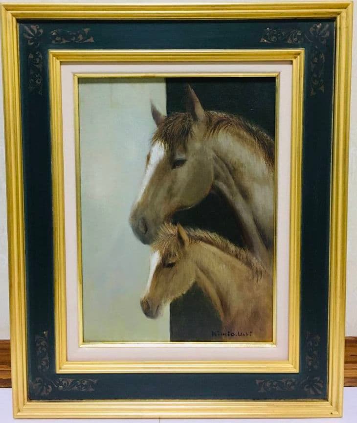 親子　油絵　F4(242×333mm)