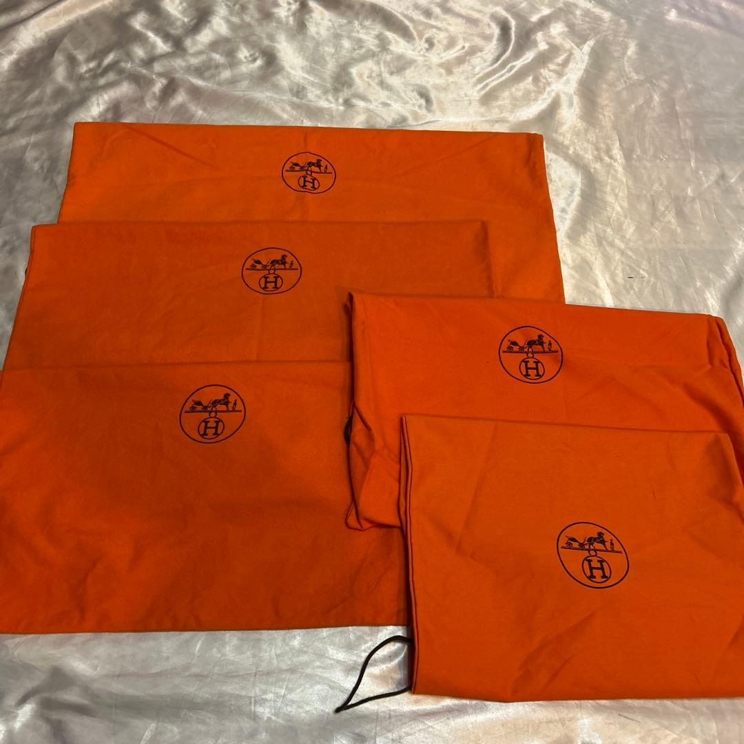 HERMES エルメス　保存袋　巾着袋　オレンジ　5枚