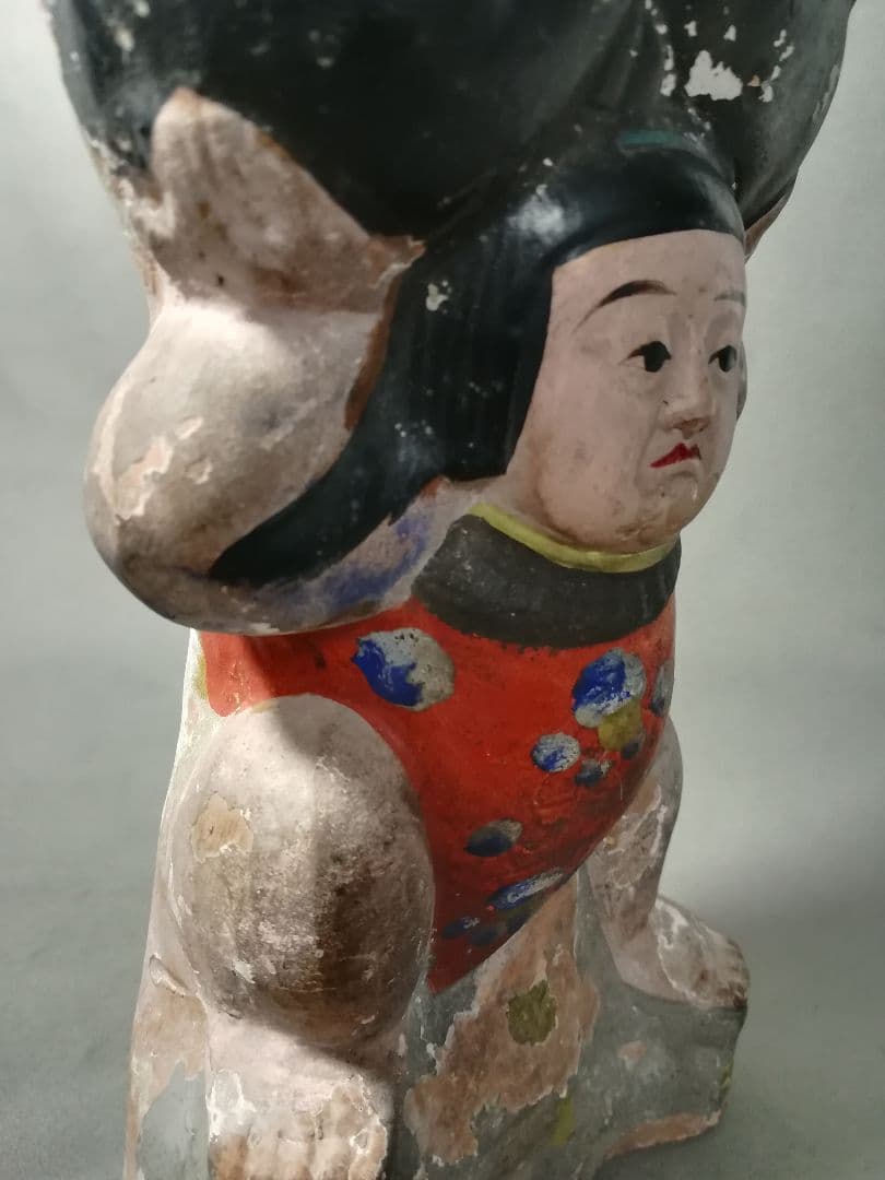 古い　土人形　金太郎　置物