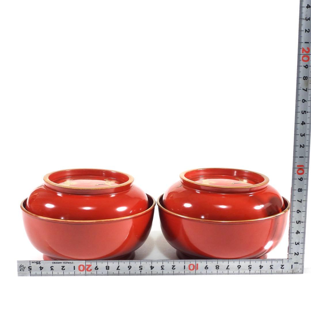 金蒔絵 千羽鶴 煮物椀 10客 木製漆器 天然木 輪島金沢能登 汁椀　蓋碗