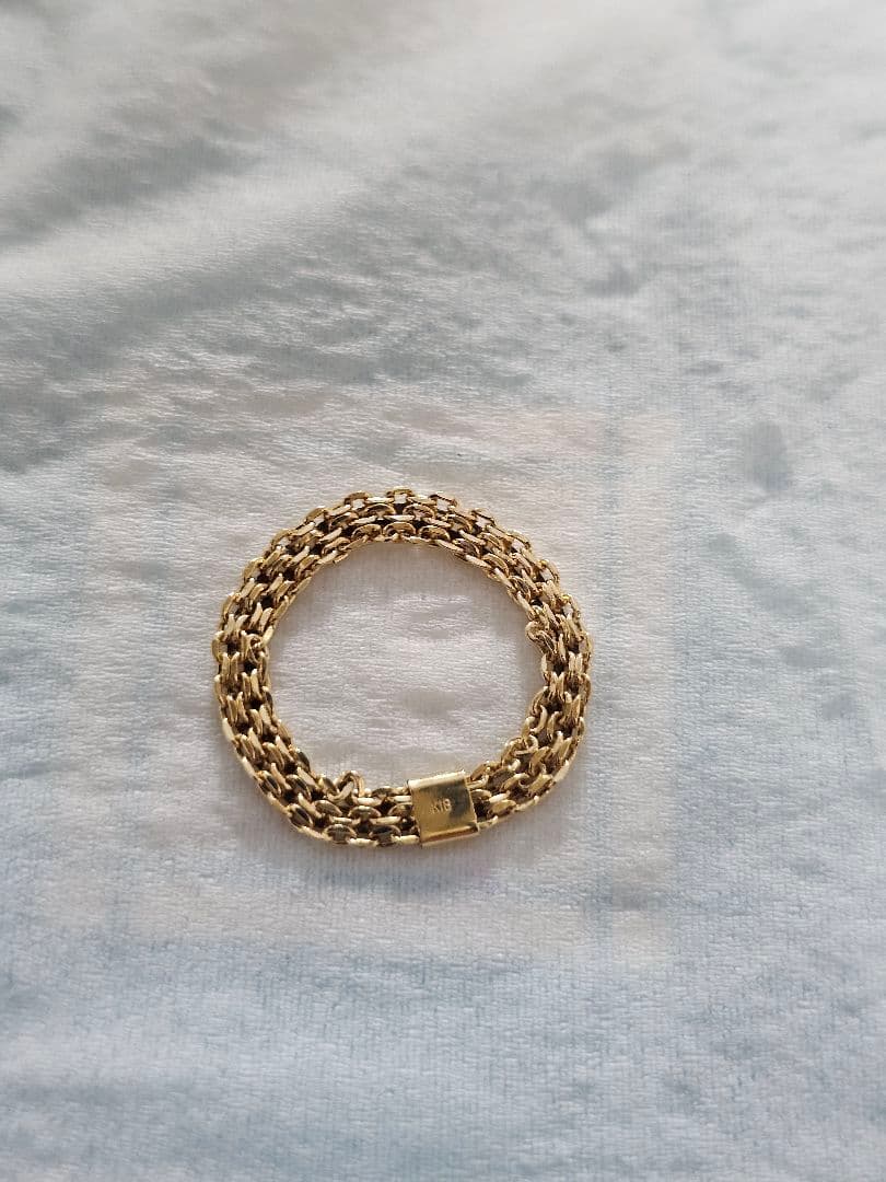 サ*ン様 最終値下げK18 ゴールド チェーンリング　専用箱付き　男女兼用