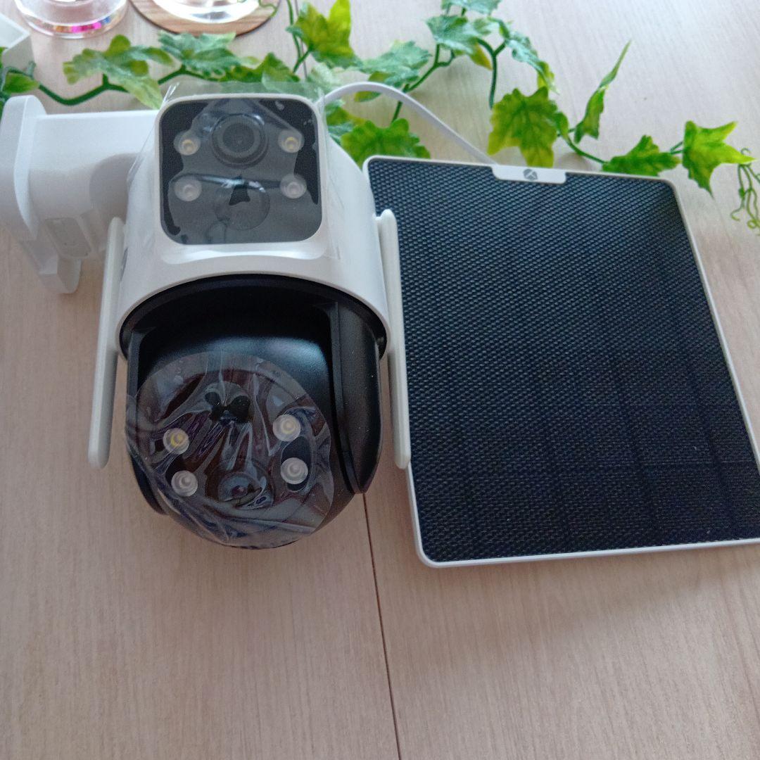 ✨新品未使用✨防犯カメラ360°死角なし ソーラー＆AI検知対応 人感センサー