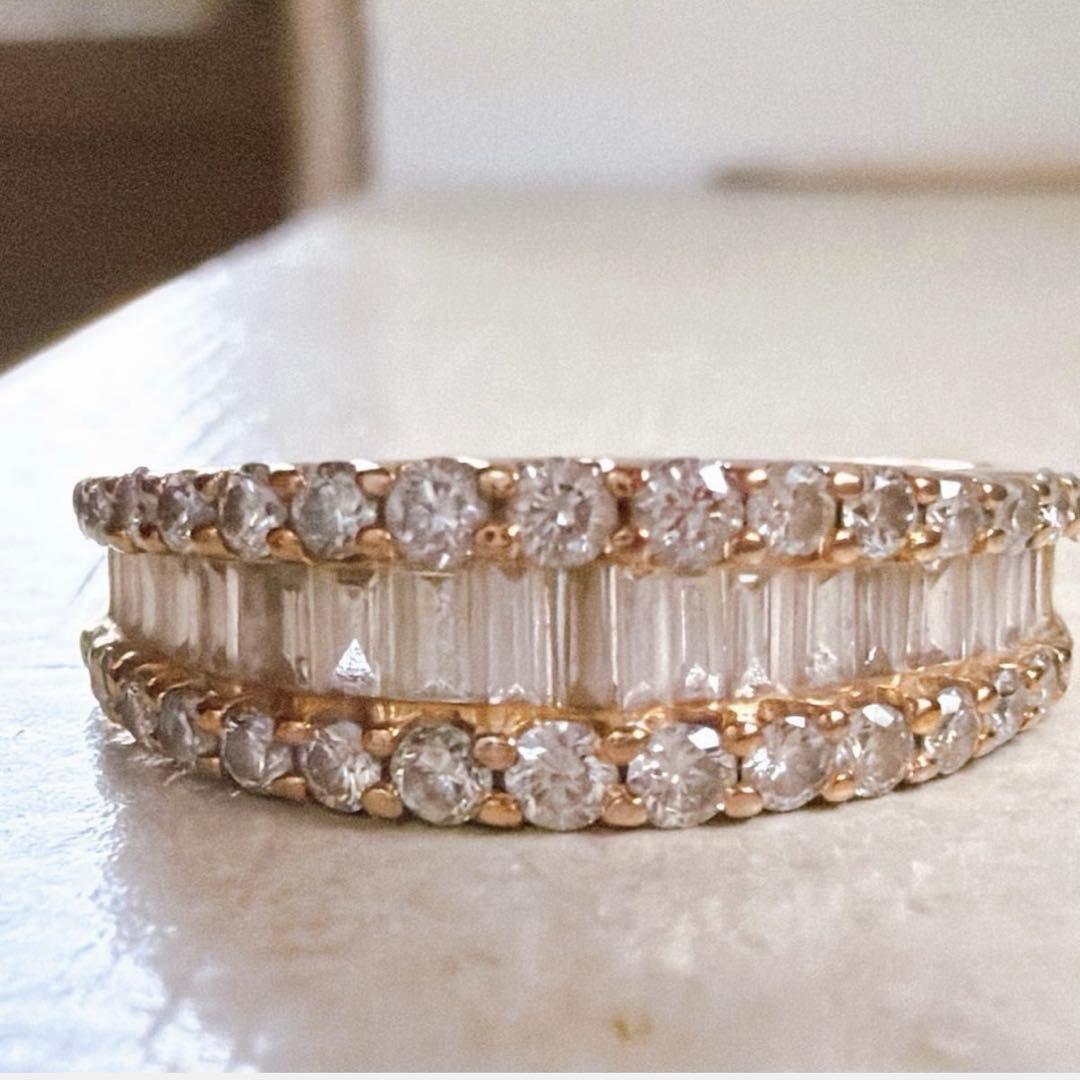 【4234】 K18PG 天然ダイヤモンド 1.00ct 11.5〜12号 鑑別