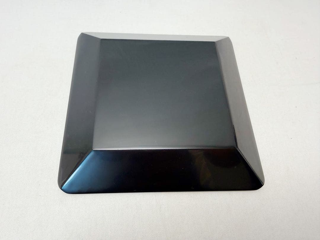 未使用 茶道具 孝雄造 流祖好 木製黒真塗 茶入盆 宗乐書 四方盆 共箱