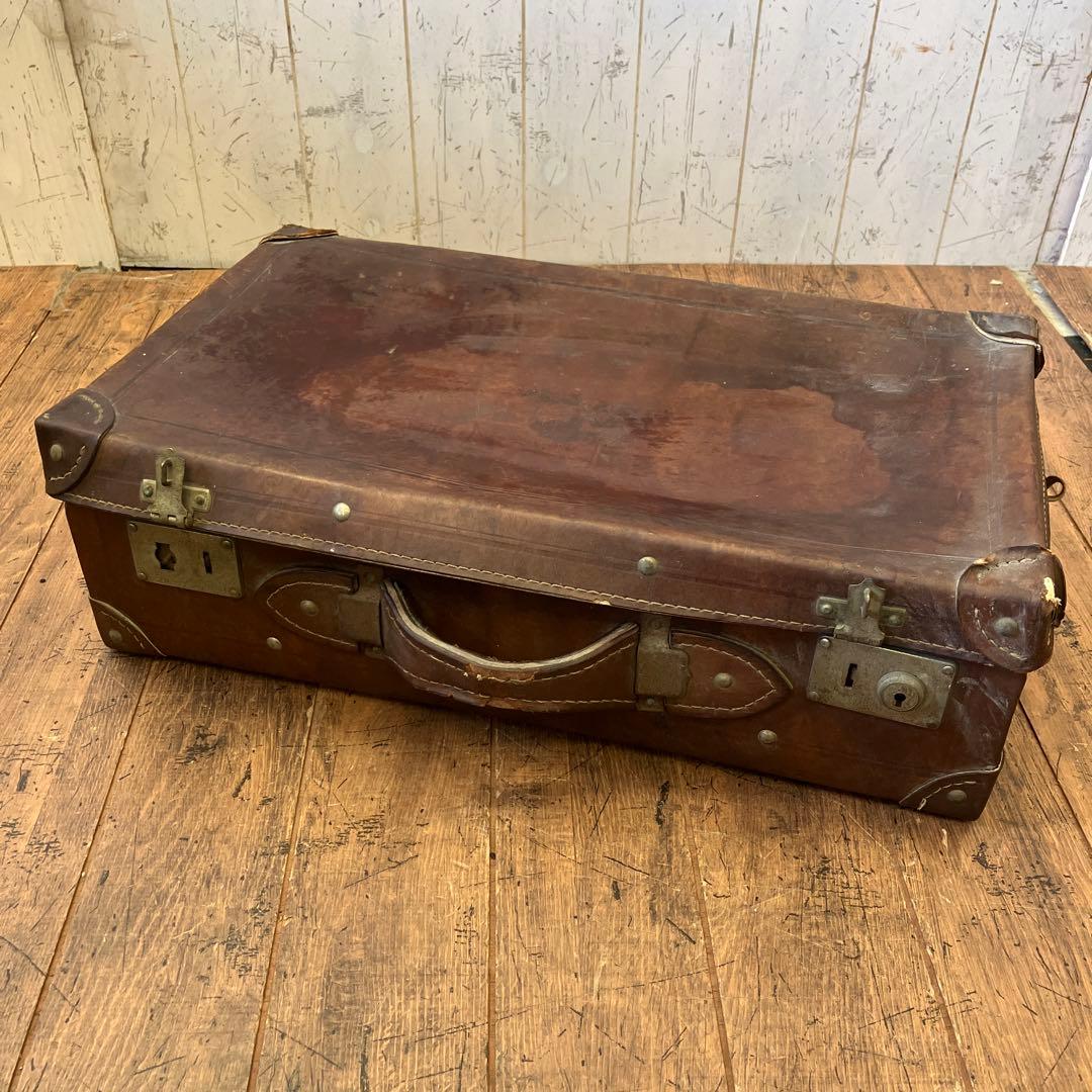 昭和レトロ アンティーク ヴィンテージ レザートランクケース スーツケース古道具