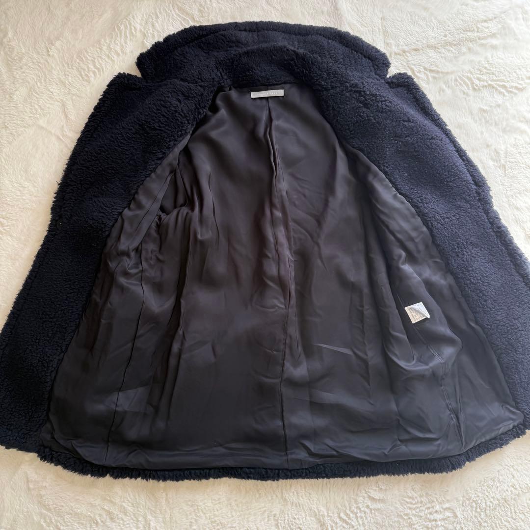 セオリーリュクス テディベア コート ボアコート ネイビー