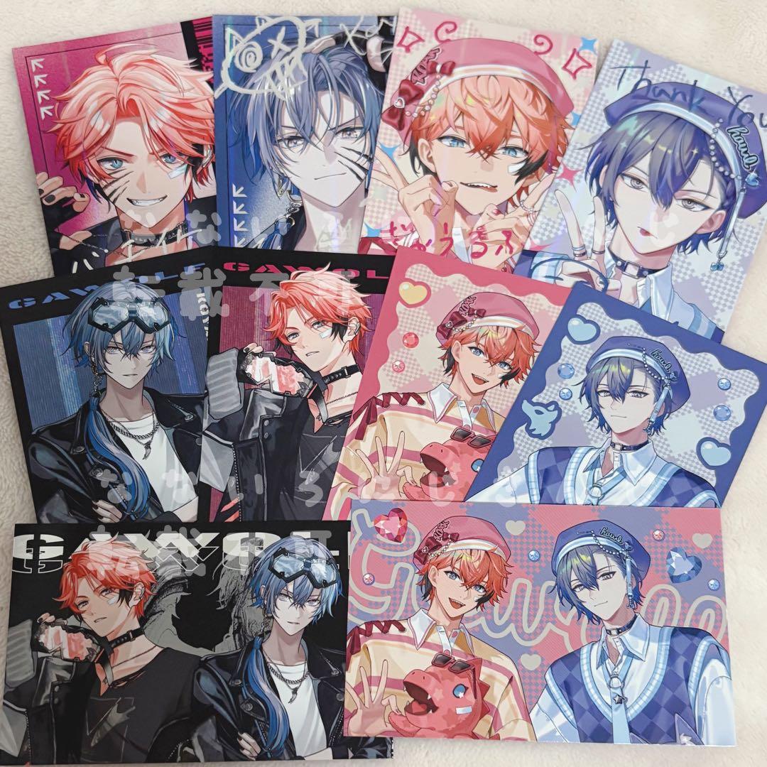 赤城ウェン　小柳ロウ　にじさんじ　ぎゃうるふ　チェキ風カード　コンプセット