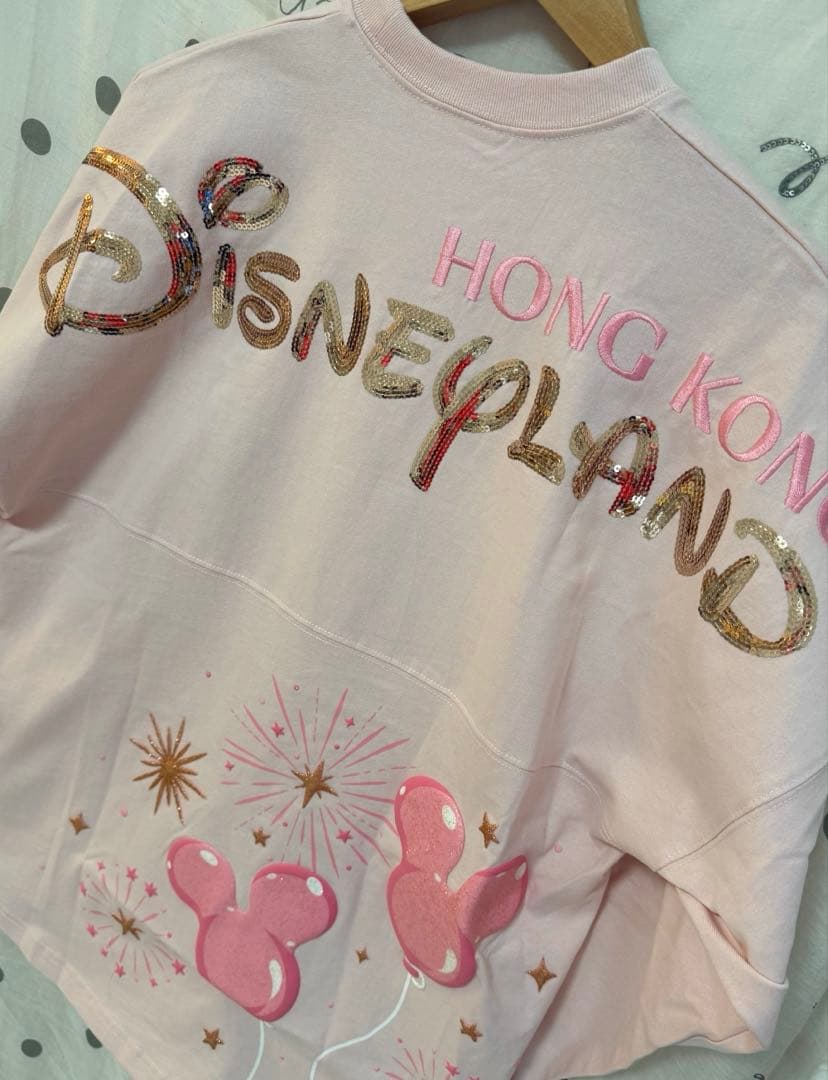 香港ディズニー 新作 スピリットジャージ スパンコール ピンク スピジャー 長袖