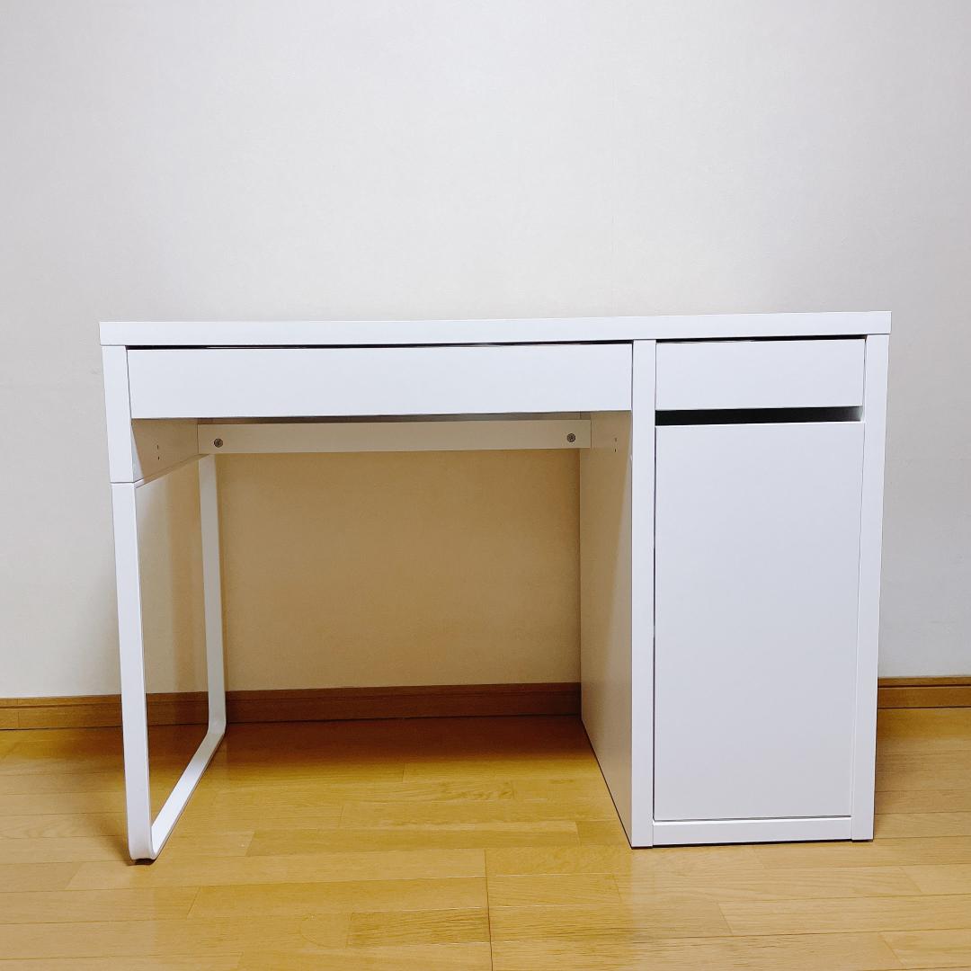 IKEA　ミッケ　パソコンデスク　ホワイト　引き出し付き