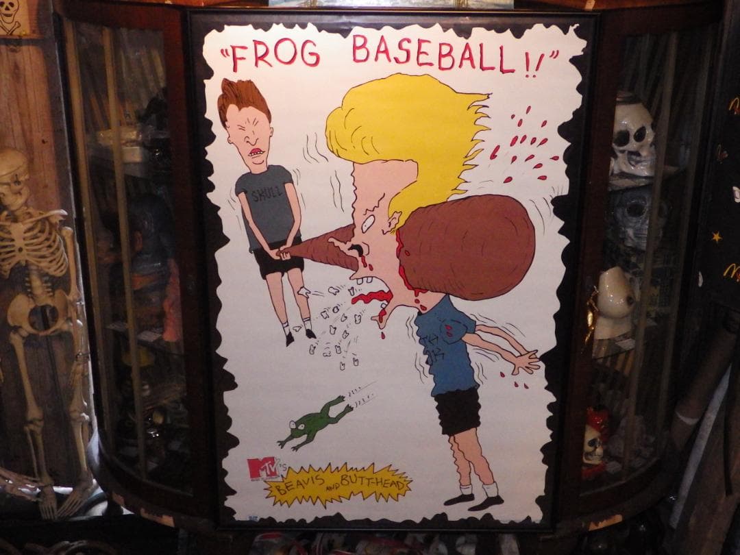 90'S★ビーバス&バットヘッド★ポスター★3★カエル野球★ビンテージ★USA