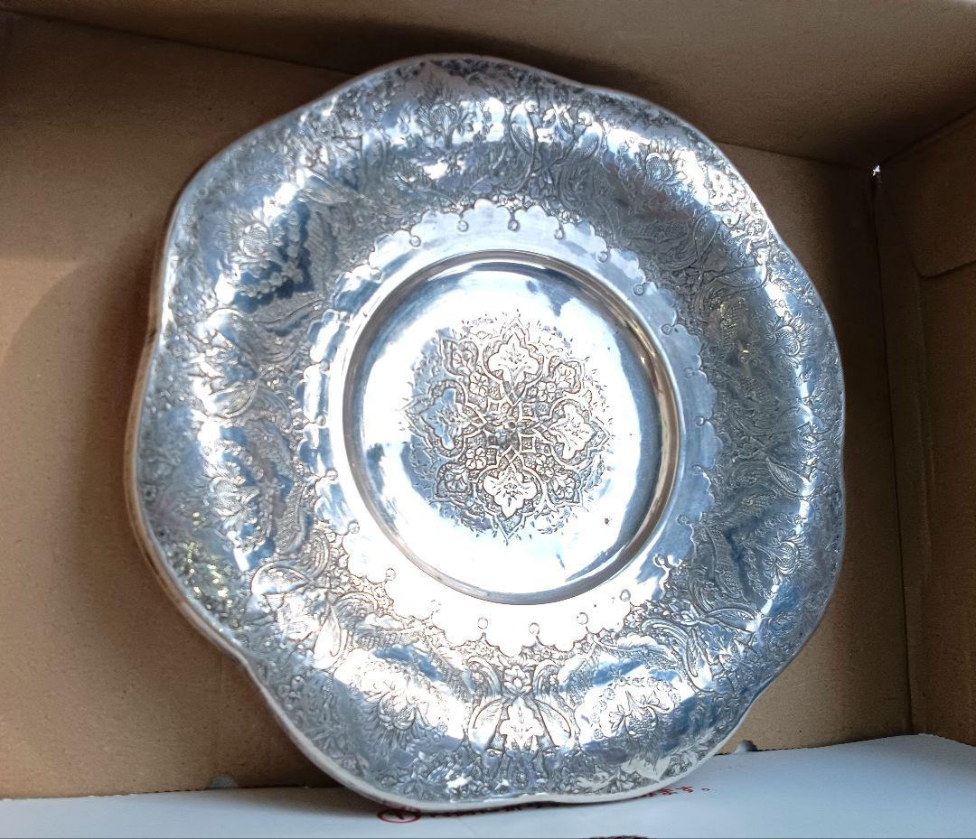 純銀皿 ペルシャ 刻印 アンティーク シルバー ヴィンテージ 伝統手工芸品 レア