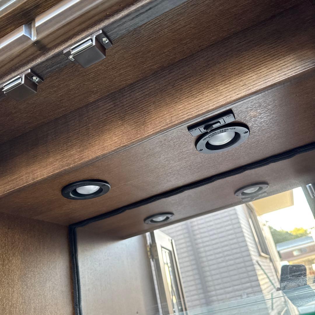 希少ヴィンテージ 旭川純木工芸　いさみや　ステンドグラス　飾り棚　キャビネット