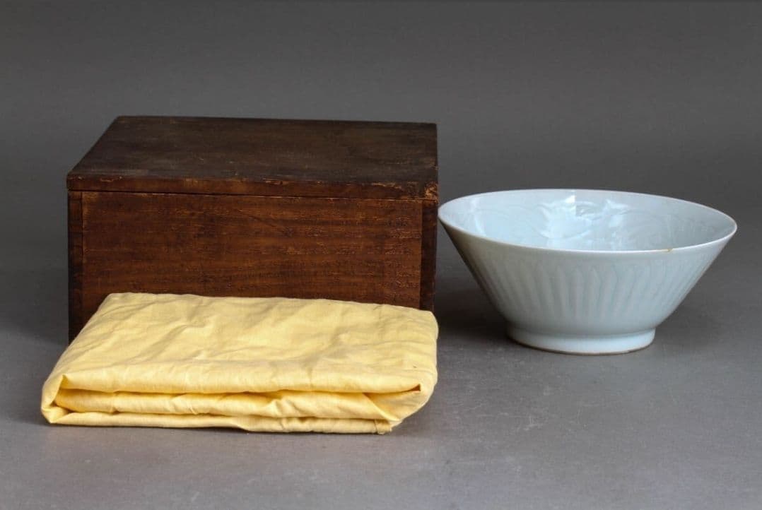 茶碗 木箱付き 青白磁 時代品 唐物 中国美術 茶道具 茶器