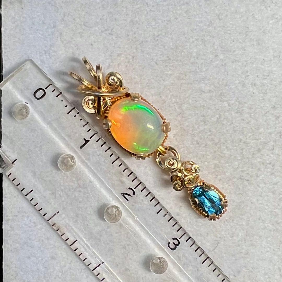 【for まさみ♫様】天然石　珍ハニカムオパール＆スイスブルートパーズ14kgf