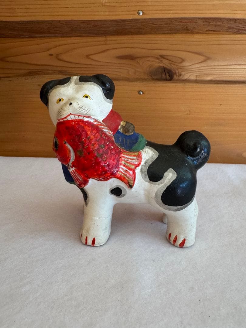 希少 中野土人形 奈良久雄 『鯛狆』郷土玩具 民藝 伝統文化 長野県