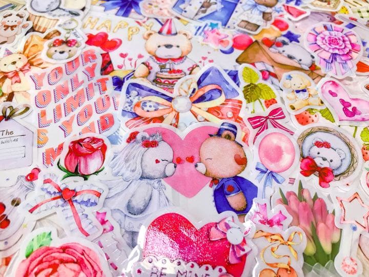 可愛いい❤️❤️フレークシール( ⸝⸝•ᴗ•⸝⸝ )ウェディングくまさんのセット♡♡