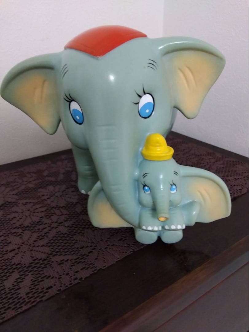 三菱銀行　非売品　ダンボとジャンボ　カウンターサイズ貯金箱　ディズニー　親子