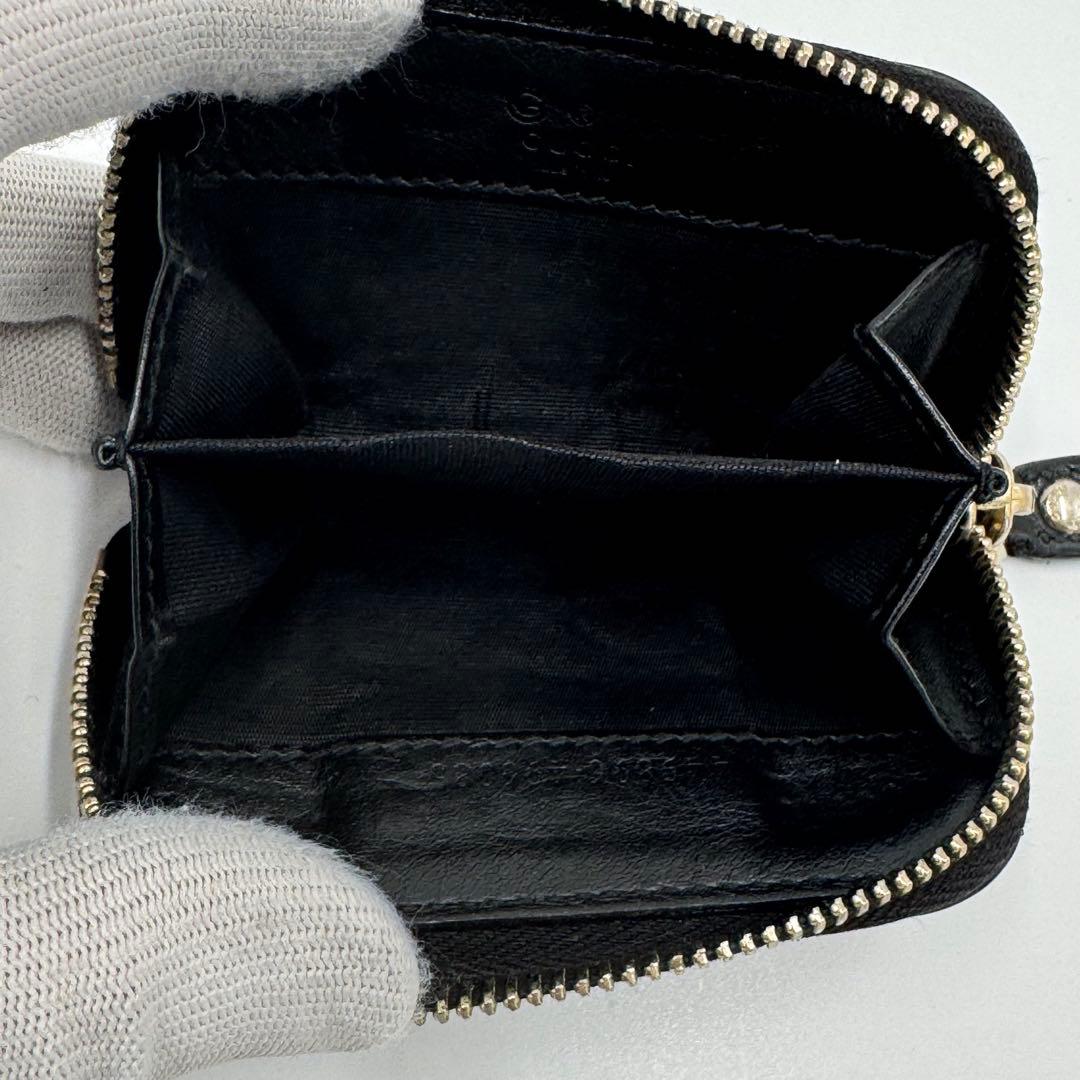 GUCCI グッチ マイクロシマ レザー ラウンドジップ ケース 男女兼用