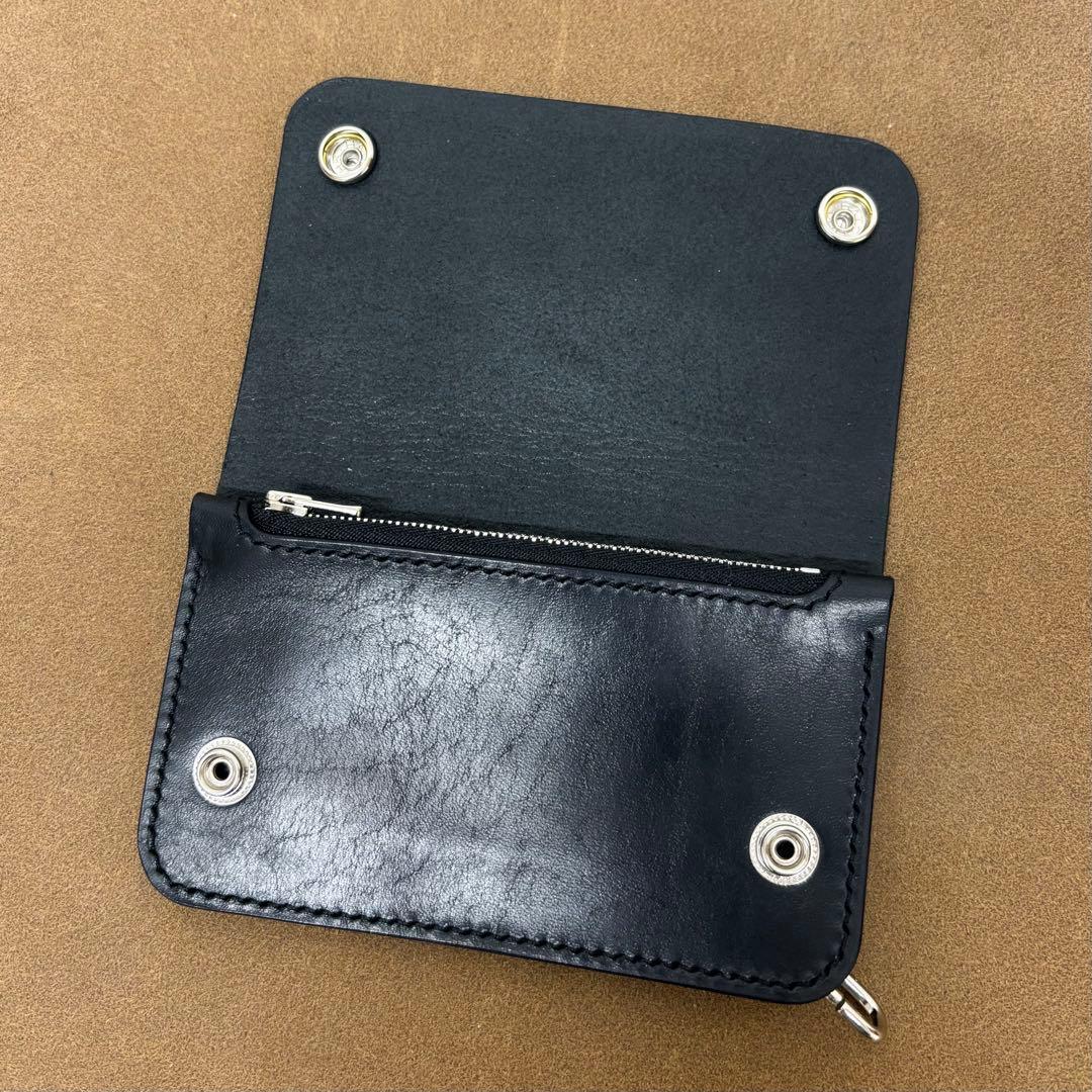 ホースバット　トラッカーウォレット　ミドル　黒　2層　COMIPEL