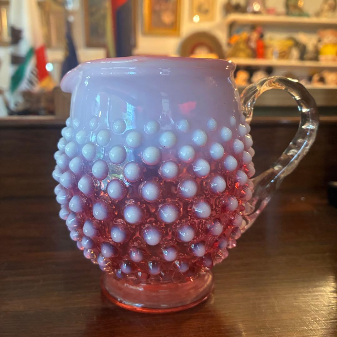 希少品！50's〜オールドフェントンFentonクランベリーオパールセント水差し