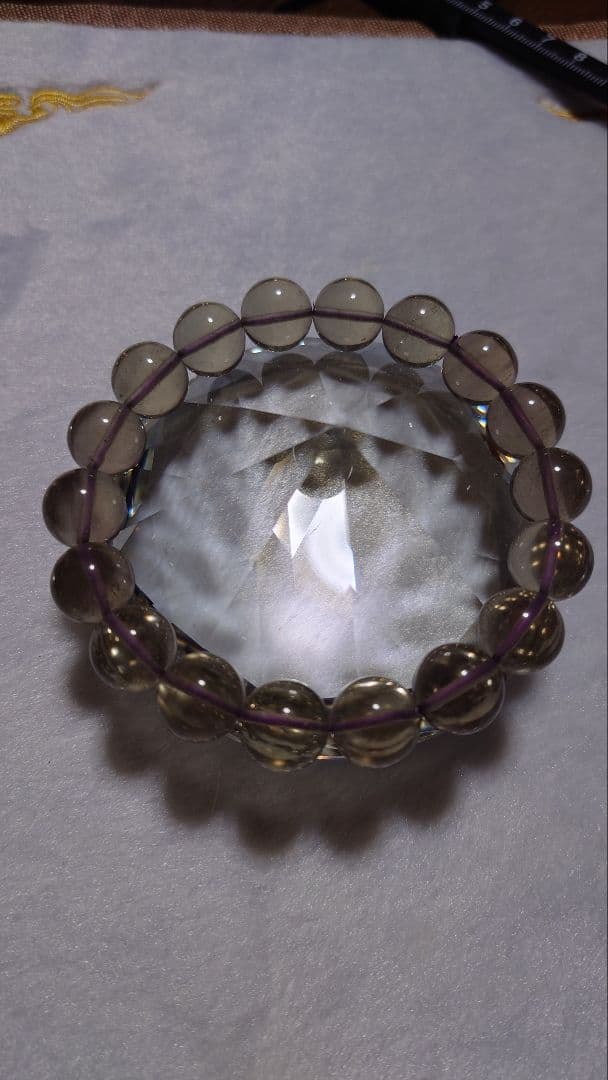 パープルリビアングラスブレスレット