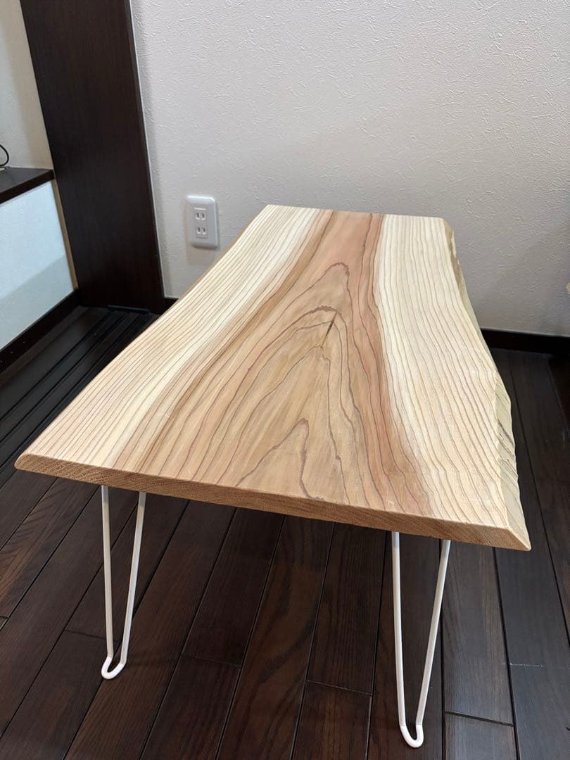 一枚板 無垢材 杉板 折りたたみ ローテーブル サイドテーブル　紀州杉