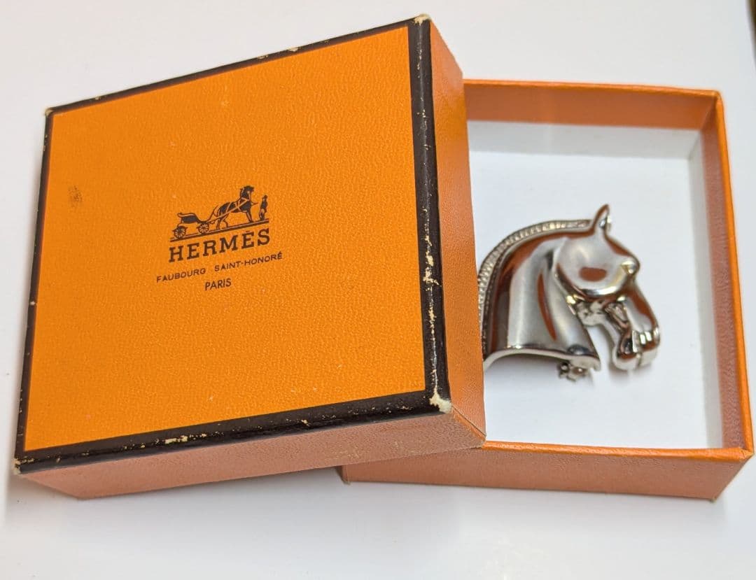 HERMES エルメス　ホースシュバル　ブローチ　シルバー