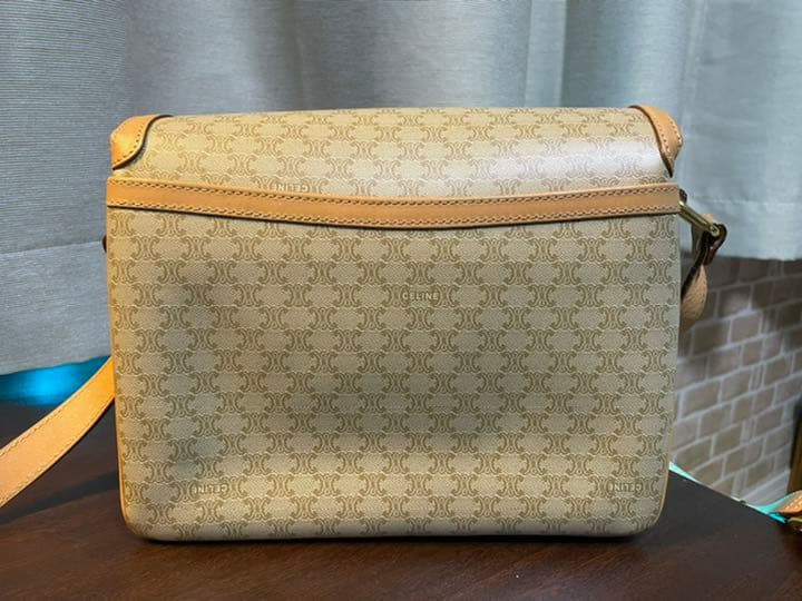 (美品) セリーヌマカダム ショルダーバッグ PVCレザー オールド