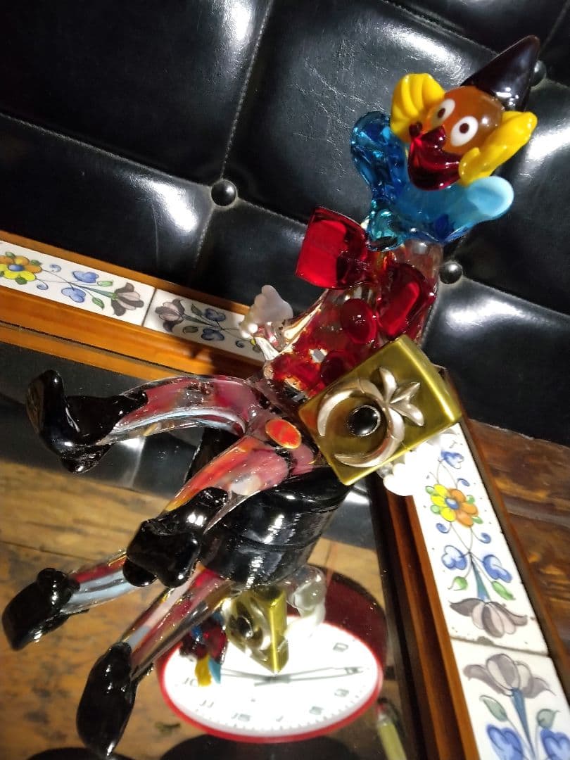 ムラーノガラス ガラス細工 イタリア製 ピエロ 道化師 ヴィンテージ 希少