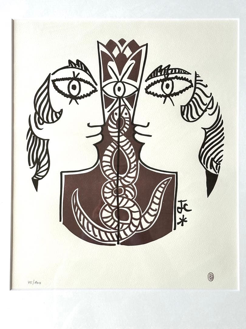 2209様感謝‼️真作ジャン・コクトー『都市伝説-恋人たち』鉛筆署名　降誕祭