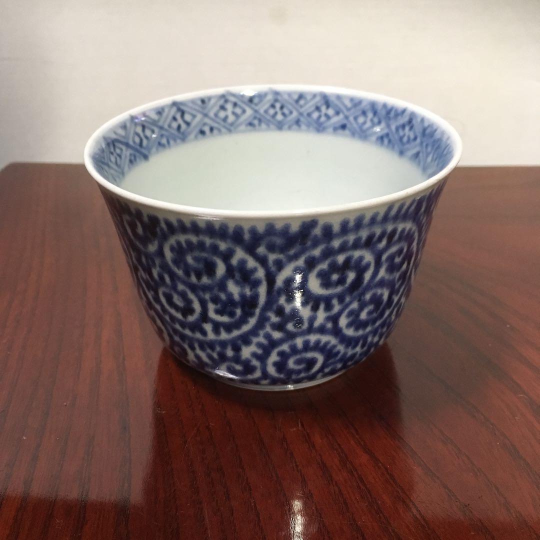 古伊万里 染付 蛸唐草 蕎麦猪口 向付 そばちょこ