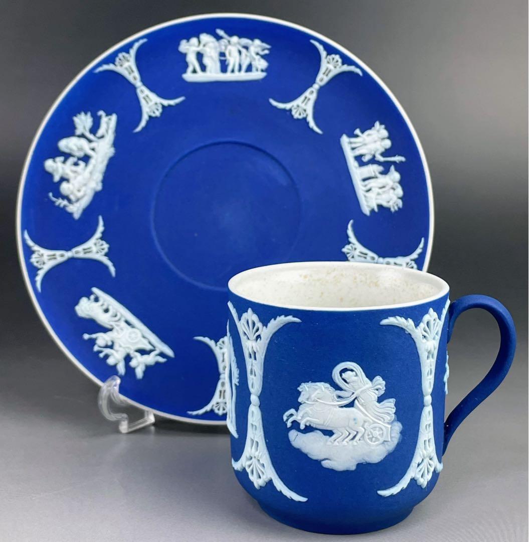 【希少】アンティーク オールドウェッジウッド ジャスパーウェア カップ ソーサー