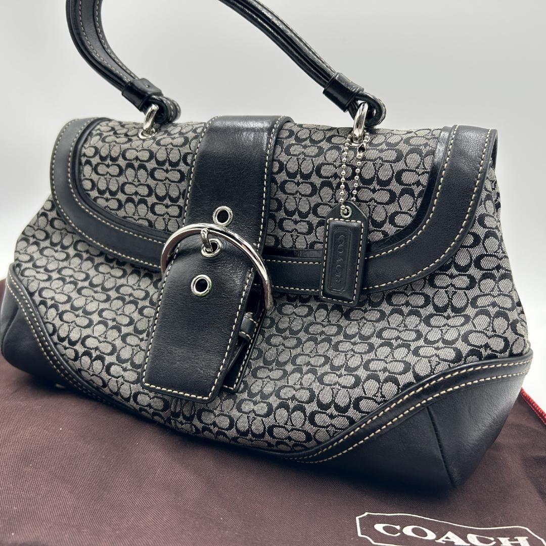 極美品✨コーチ ハンドバッグ ソーホー ミニシグネチャー トップハンドル 保存袋