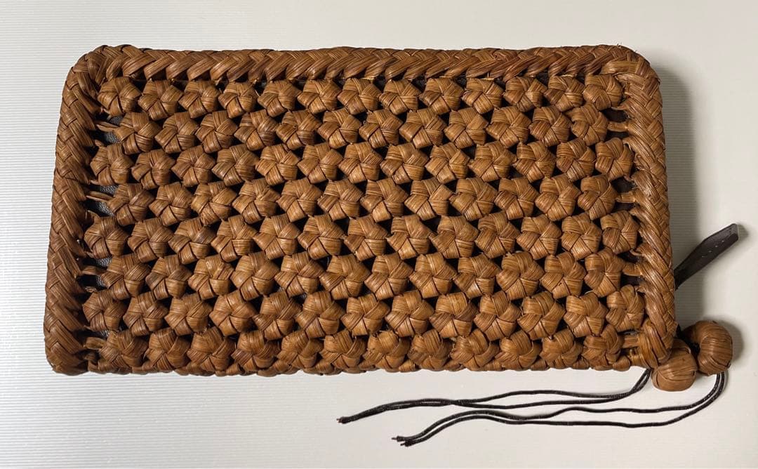 山葡萄　長財布　本革　六角　花結び